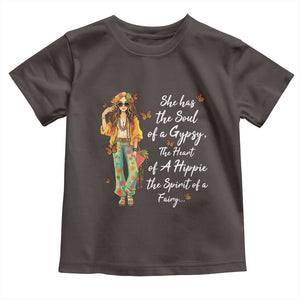 Hippie Girl Toddler T Shirt The Soul Of A Gypsy The Heart Of A Hippie The Spirit Of A Family TS09 Dark Chocolate Print Your Wear