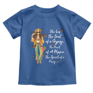 Hippie Girl Toddler T Shirt The Soul Of A Gypsy The Heart Of A Hippie The Spirit Of A Family TS09 Royal Blue Print Your Wear