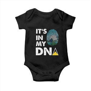 Saint Lucia Baby Onesie It's In My DNA Beautiful Beach TS09 Black Print Your Wear