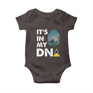 Saint Lucia Baby Onesie It's In My DNA Beautiful Beach TS09 Dark Chocolate Print Your Wear