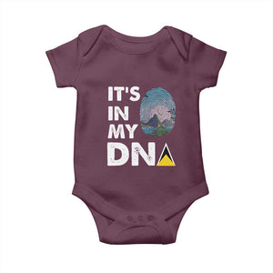 Saint Lucia Baby Onesie It's In My DNA Beautiful Beach TS09 Maroon Print Your Wear