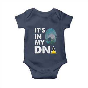 Saint Lucia Baby Onesie It's In My DNA Beautiful Beach TS09 Navy Print Your Wear