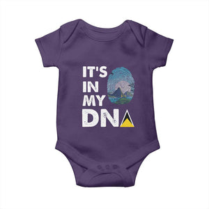 Saint Lucia Baby Onesie It's In My DNA Beautiful Beach TS09 Purple Print Your Wear