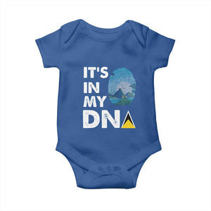 Saint Lucia Baby Onesie It's In My DNA Beautiful Beach TS09 Royal Blue Print Your Wear