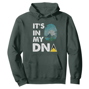 Saint Lucia Hoodie It's In My DNA Beautiful Beach TS09 Dark Forest Green Print Your Wear