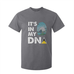 Saint Lucia T Shirt For Kid It's In My DNA Beautiful Beach TS09 Charcoal Print Your Wear