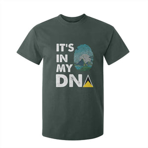 Saint Lucia T Shirt For Kid It's In My DNA Beautiful Beach TS09 Dark Forest Green Print Your Wear