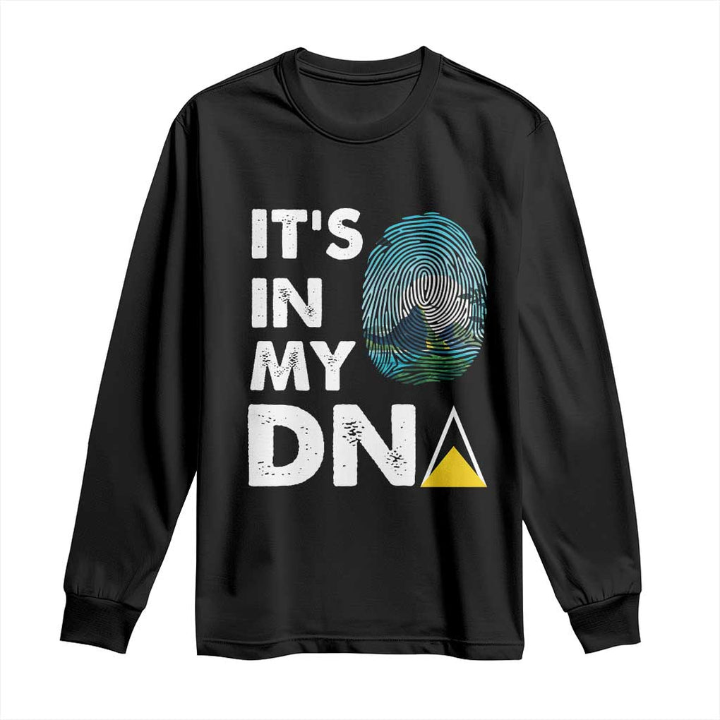 Saint Lucia Long Sleeve Shirt It's In My DNA Beautiful Beach TS09 Black Print Your Wear