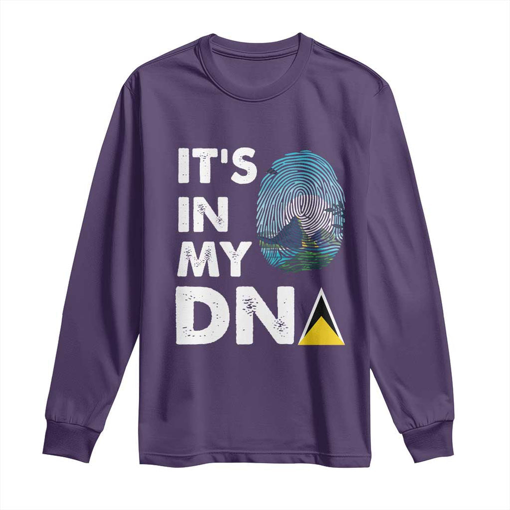 Saint Lucia Long Sleeve Shirt It's In My DNA Beautiful Beach TS09 Purple Print Your Wear