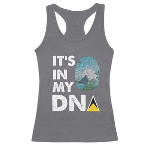 Saint Lucia Racerback Tank Top It's In My DNA Beautiful Beach TS09 Charcoal Print Your Wear