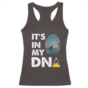 Saint Lucia Racerback Tank Top It's In My DNA Beautiful Beach TS09 Dark Chocolate Print Your Wear