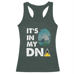 Saint Lucia Racerback Tank Top It's In My DNA Beautiful Beach TS09 Dark Forest Green Print Your Wear