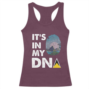 Saint Lucia Racerback Tank Top It's In My DNA Beautiful Beach TS09 Maroon Print Your Wear