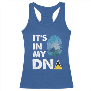 Saint Lucia Racerback Tank Top It's In My DNA Beautiful Beach TS09 Royal Blue Print Your Wear