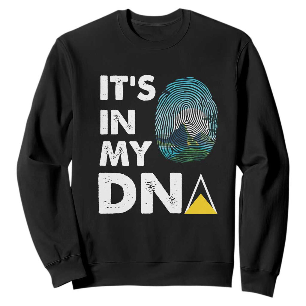 Saint Lucia Sweatshirt It's In My DNA Beautiful Beach TS09 Black Print Your Wear