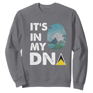 Saint Lucia Sweatshirt It's In My DNA Beautiful Beach TS09 Charcoal Print Your Wear