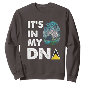 Saint Lucia Sweatshirt It's In My DNA Beautiful Beach TS09 Dark Chocolate Print Your Wear