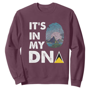 Saint Lucia Sweatshirt It's In My DNA Beautiful Beach TS09 Maroon Print Your Wear