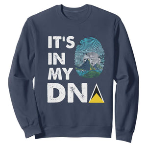 Saint Lucia Sweatshirt It's In My DNA Beautiful Beach TS09 Navy Print Your Wear