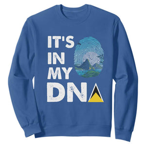 Saint Lucia Sweatshirt It's In My DNA Beautiful Beach TS09 Royal Blue Print Your Wear