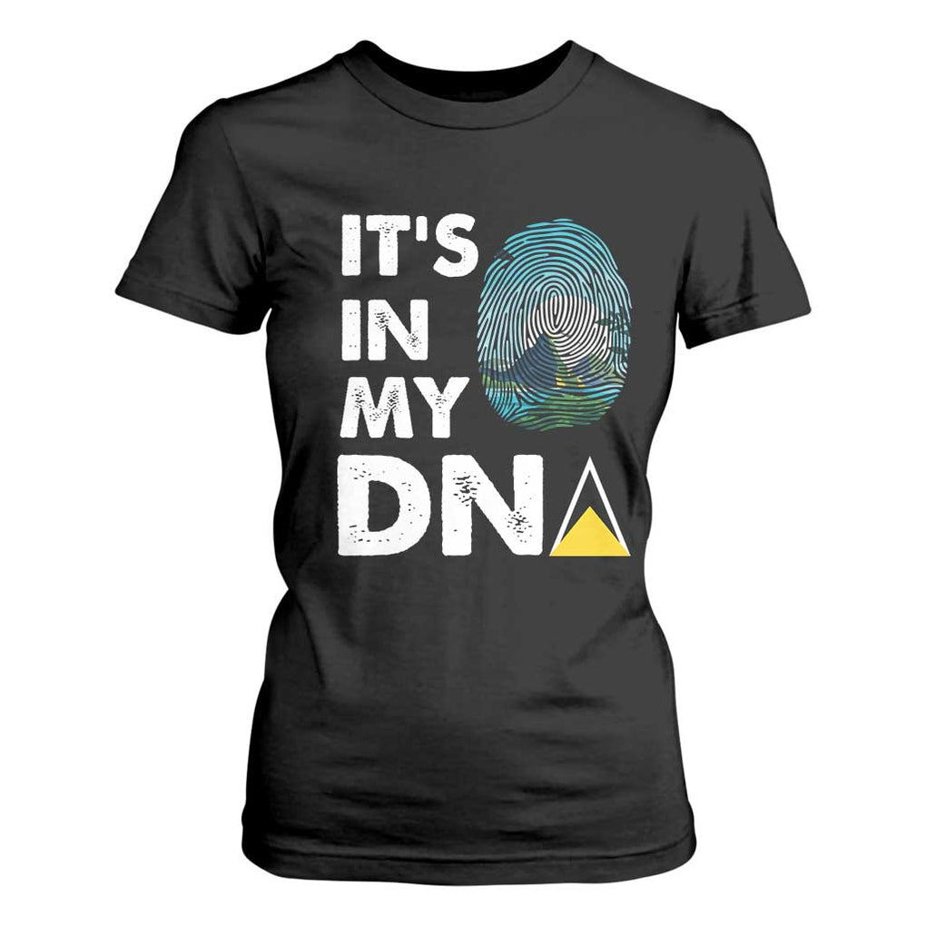 Saint Lucia T Shirt For Women It's In My DNA Beautiful Beach TS09 Black Print Your Wear