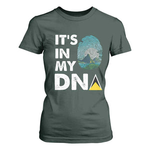 Saint Lucia T Shirt For Women It's In My DNA Beautiful Beach TS09 Dark Forest Green Print Your Wear