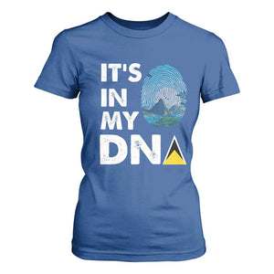 Saint Lucia T Shirt For Women It's In My DNA Beautiful Beach TS09 Royal Blue Print Your Wear