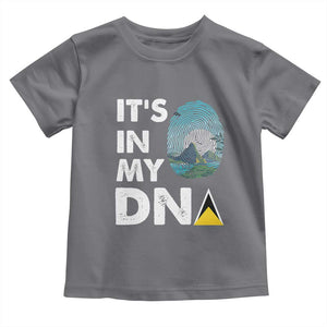 Saint Lucia Toddler T Shirt It's In My DNA Beautiful Beach TS09 Charcoal Print Your Wear