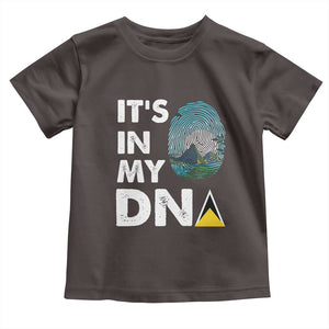 Saint Lucia Toddler T Shirt It's In My DNA Beautiful Beach TS09 Dark Chocolate Print Your Wear