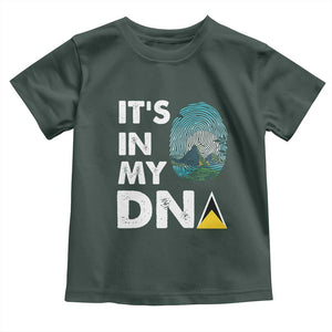 Saint Lucia Toddler T Shirt It's In My DNA Beautiful Beach TS09 Dark Forest Green Print Your Wear