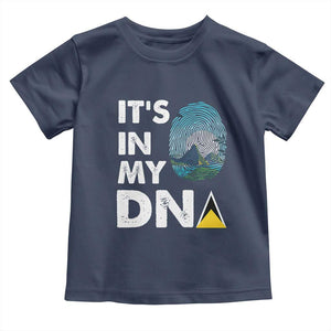 Saint Lucia Toddler T Shirt It's In My DNA Beautiful Beach TS09 Navy Print Your Wear