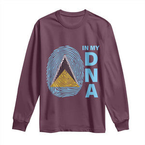 Saint Lucia It's In My DNA Long Sleeve Shirt TS09 Maroon Print Your Wear