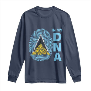 Saint Lucia It's In My DNA Long Sleeve Shirt TS09 Navy Print Your Wear