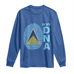 Saint Lucia It's In My DNA Long Sleeve Shirt TS09 Royal Blue Print Your Wear