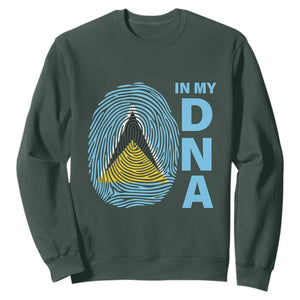 Saint Lucia It's In My DNA Sweatshirt TS09 Dark Forest Green Print Your Wear