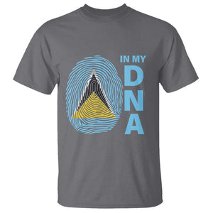 Saint Lucia It's In My DNA T Shirt TS09 Charcoal Print Your Wear