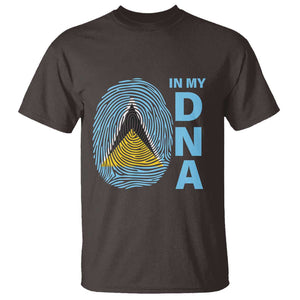 Saint Lucia It's In My DNA T Shirt TS09 Dark Chocolate Print Your Wear