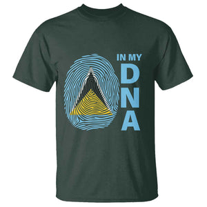 Saint Lucia It's In My DNA T Shirt TS09 Dark Forest Green Print Your Wear