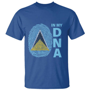 Saint Lucia It's In My DNA T Shirt TS09 Royal Blue Print Your Wear