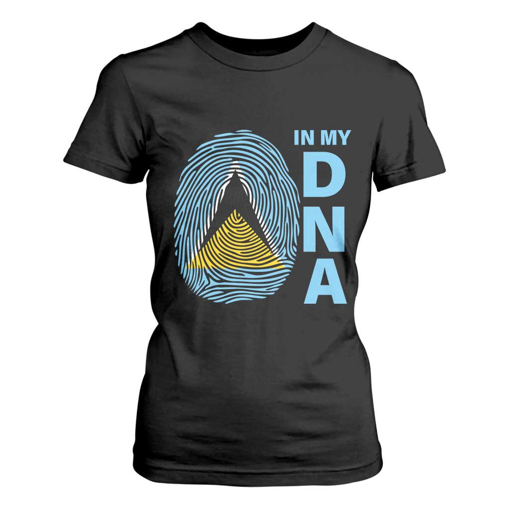 Saint Lucia It's In My DNA T Shirt For Women TS09 Black Print Your Wear