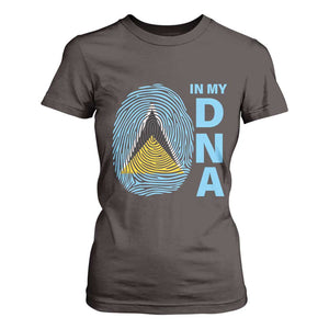 Saint Lucia It's In My DNA T Shirt For Women TS09 Dark Chocolate Print Your Wear