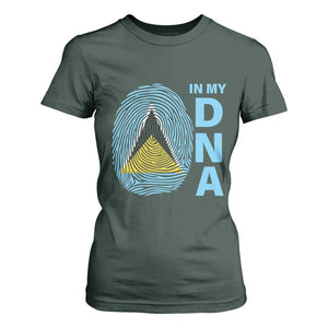 Saint Lucia It's In My DNA T Shirt For Women TS09 Dark Forest Green Print Your Wear