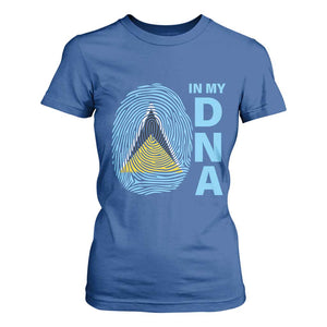 Saint Lucia It's In My DNA T Shirt For Women TS09 Royal Blue Print Your Wear