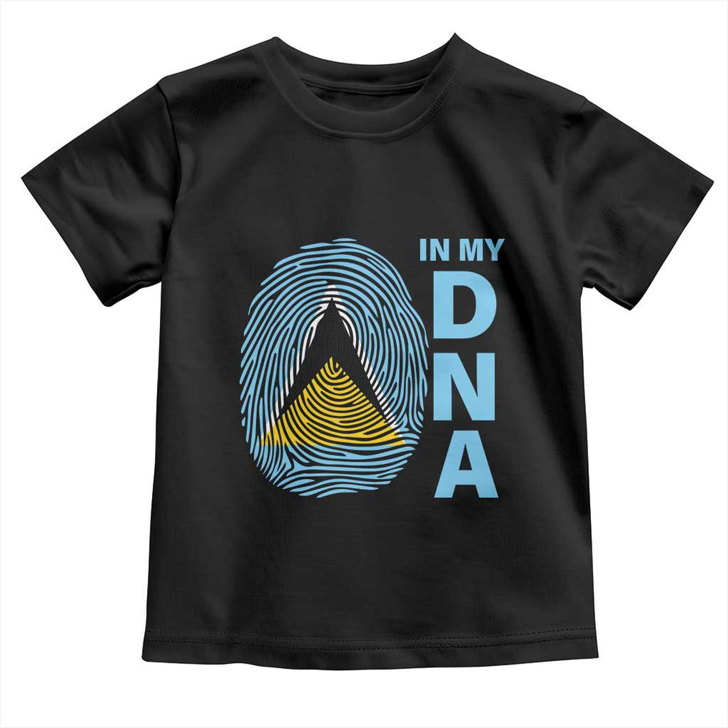 Saint Lucia It's In My DNA Toddler T Shirt TS09 Black Print Your Wear