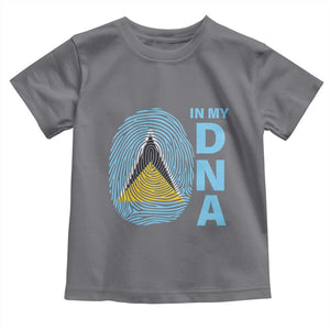 Saint Lucia It's In My DNA Toddler T Shirt TS09 Charcoal Print Your Wear