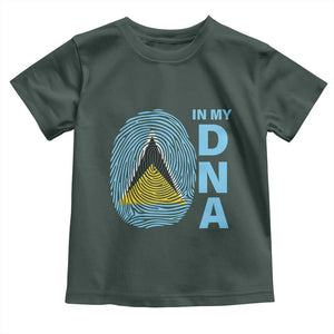 Saint Lucia It's In My DNA Toddler T Shirt TS09 Dark Forest Green Print Your Wear