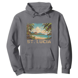 Saint Lucia Hoodie St. Lucia Beach Trip TS09 Charcoal Print Your Wear