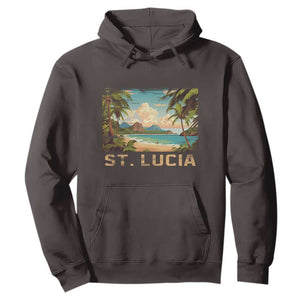 Saint Lucia Hoodie St. Lucia Beach Trip TS09 Dark Chocolate Print Your Wear