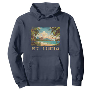 Saint Lucia Hoodie St. Lucia Beach Trip TS09 Navy Print Your Wear