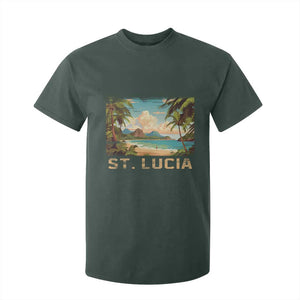 Saint Lucia T Shirt For Kid St. Lucia Beach Trip TS09 Dark Forest Green Print Your Wear